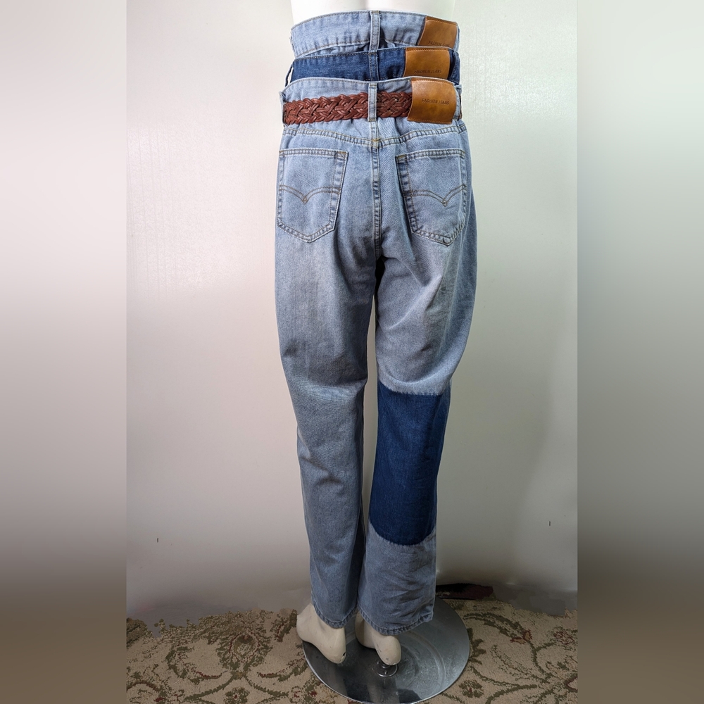 Denim Jeans Triple Waist Size S-M (runs small) Measurements in Descripti…